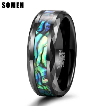 Somen 8mm Green Men wolframu obrączki Party Rings Comfort It Couple Anniversary Chirstmas Gift For Husband