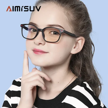 AIMISUV Anti Blue Light Blocking Glasses Kids Brand Design Fashion Travel elastyczna ramka TR90 chłopiec dziewczynka komputerowe okulary dla dzieci