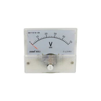1 szt. 85C1-V 5 w 10 w 15 w 30 w 50 w, 75 w, 100 v, 250 v dc bezpośredni Miernik analogowy panelu czujnika napięcia stałego Miernik prądu 64*56 mm woltomierz