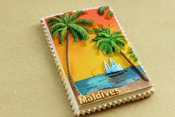 Wypoczynek na Malediwach Turystyka Podróże pamiątka 3D żywicy Magnes na lodówkę pomysł na prezent