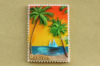 Wypoczynek na Malediwach Turystyka Podróże pamiątka 3D żywicy Magnes na lodówkę pomysł na prezent