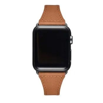 Skóra naturalna zawias pasek do Apple watch 38 mm 42 mm mc band 44 mm 40 mm cienki pasek bransoletka dla Apple watch 5/4/3 40 44 38 mm