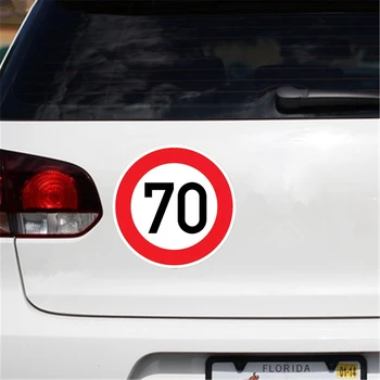 Ograniczenie prędkości do 70 kilometrów na godzinę naklejki wysokiej jakości modne samochodowa naklejka spersonalizowana PVC wodoodporna naklejka, 16 cm*16 cm
