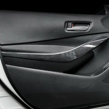 Toyota Corolla 2019 2020 akcesoria 2 szt ABS włókno węglowe samochodu wewnętrzna drzwi przednie podłokietnik pokrywa wykończenie klamka pokrywa wykończenie