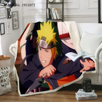 Anime Naruto Uzumaki do druku 3D Флисовое koc na łóżku grube koce moda narzuta Sherpa rzucić koc dorosłych dzieci 23