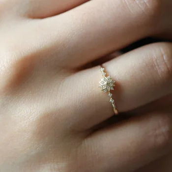 Bague Ringen dobre sprzedawcy biżuterii srebrnej próby 925 palec pierścień kobieta styl Śnieżynka piękne moda pierścień z diamentami urodziny
