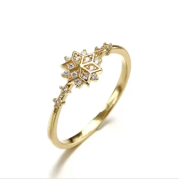 Bague Ringen dobre sprzedawcy biżuterii srebrnej próby 925 palec pierścień kobieta styl Śnieżynka piękne moda pierścień z diamentami urodziny