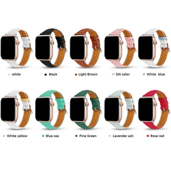 Pasek z naturalnej skóry dla apple watch band 6/5/4 44 mm 40 mm 42 mm 38 mm mc Series 6 SE 5 4 3 2 1 bransoletka akcesoria do zegarków