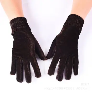 Jesień i zima Yimei Luokou damskie, odzież rękawice ciepłe rękawiczki Golf elastyczne aksamitne rękawiczki jazda na Rowerze