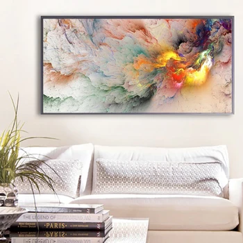 Streszczenie kolorowe chmury płótno Malarstwo krajobraz plakaty i druki Куадрос ściany sztuki obraz do salonu dekoracji domu