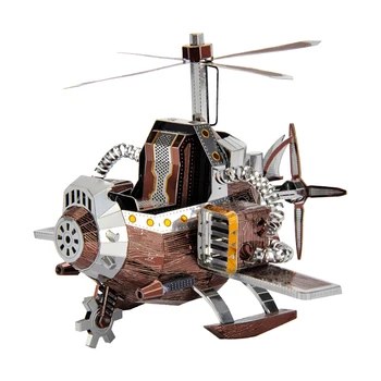 Microworld 3D Metal Puzzle Field Aircraft Rescue model kits DIY 3D Laser Cut Assembly Jigsaw Toys ecoration GIFT For Children