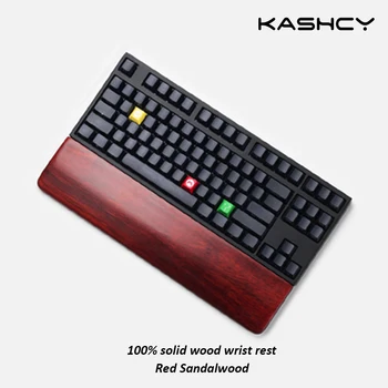 Kashcy Solid Red Sandalwood drewniana podpórka dla dłoni dla ergonomicznej gry mechanicznej klawiatury Nadgarstkiem Support Pad ,60 87 104 108keys