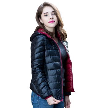 Fitaylor Women Ultra Light Down Jacket Double Side Reversible Jacket Plus Size 4XL Feather Jacket Women With Carry Bag Travel