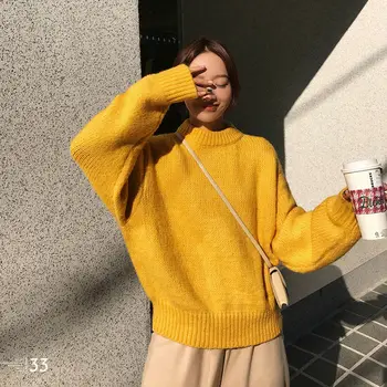 Sweter Women Ins Sweet Fall Spring Fashion Lovely Girls Knitwear japońska damska O-neck popularne damskie swetry All-match New