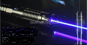 Wysoka moc wojskowa Niebieski wskaźnik laserowy 500 W 500000 m 450Нм laser latarka paląca się zapałka/suche drewno/czarny/palić papierosy polowanie