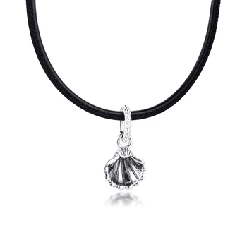 Czarna skóra muszla naszyjnik naszyjnik 2020 nowy dla kobiet Walentynki 925 srebrny naszyjnik biżuteria kobiece