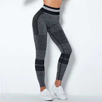 Damskie elastyczne rajstopy z wysokim stanem Do podnoszenia bioder fitness spodnie Kulturystyka dolne spodnie bezszwowe spodnie do jogi kobiety