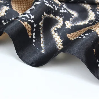 Imixlot w luksusowym stylu retro drukuj wąż satin kwadratowa głowa szale 90*90 cm Zima Foulard szyi okłady moda damska klimatyzacja Szal