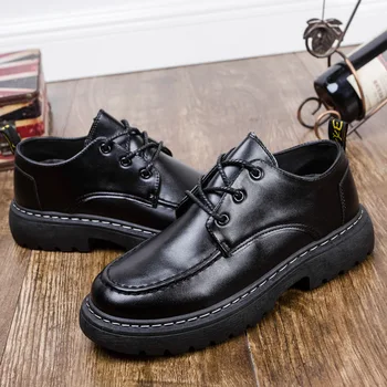 Nowe skórzane buty męskie casual obuwie wysokiej jakości męskie antypoślizgowa duża głowa obuwie Męskie buty do jazdy
