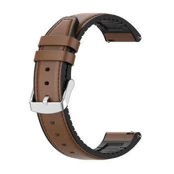 Silikonowy+skórzany pasek wymienny do godzin LEMFO LEM12 LEM 12 Pro Smartwatch akcesoria miękkie gumowe paski do zegarków pasek na nadgarstek