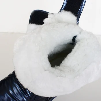 Plus rozmiar 34-41 rakiety śnieżne dla kobiet buty hak i pętli rozgrzać grube futro zimowe buty modne botki Damskie V196