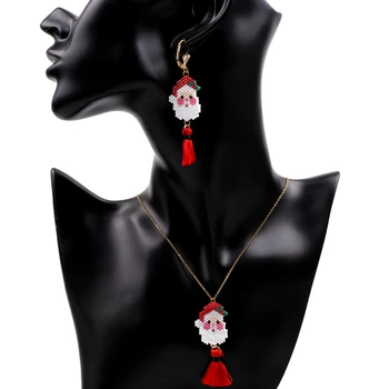 FAIRYWOO Mikołaj Bajki boże Narodzenie wisiorek biżuteria kobiety festiwal prezent kitki kolczyki czerwone kolczyki biżuteria luksusowe kolczyki powodzenia