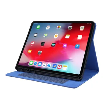 Dla iPad Pro 2020 12.9 Flip Cloth Case Fundas z otworami do ołówków dla ipada Pro 2020 12 9 12.9 Case +folia