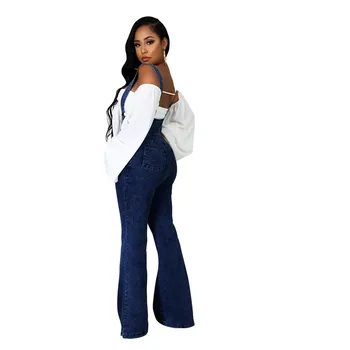 Kobiety Dżinsy-Dzwony Wysoka Talia Wysokiej Jakości Pasek Casual Stretch Skinny Jeans Kombinezon Spodnie Darmowa Wysyłka Hurtowa Sprzedaż Dropshipping