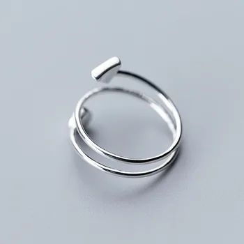 INZATT obecnie стерлинговое srebro próby 925 geometria cały trójkąt pierścień dla modnych kobiet, Urodziny słodkie wykwintne biżuteria akcesoria Prezent