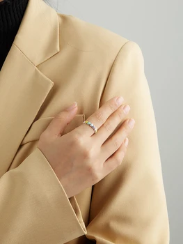 INALIS romantyczny autentyczne 925 srebro próby Łączonymi Tęcza serce palec pierścienie dla kobiet obrączka wykwintne biżuteria najlepsze