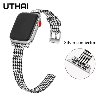 UTHAI P40 nylon, płótno dla Apple Watch pasek nadaje się do mc 1/2/3/4 generacji biżuteria godzin pasek