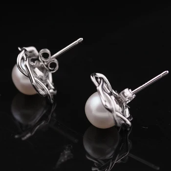 [MeiBaPJ]AAAA wysokiej jakości naturalne słodkowodne perły kolczyki pręta dla kobiet moda elegancki partia 925 stałe srebro kolczyki