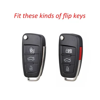 3 przyciski z włókna węglowego wzór Car Remote Key Fob etui do Audi A3 8L 8P, A4 B6 B7 B8 A6 C5 C6 4F RS3 Q3 Q7 TT