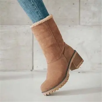 Damskie zimowe futra ciepłe buty zimowe damskie ciepłe wełniane botki botki wygodne buty plus rozmiar 35-43 codzienne damskie średnie buty