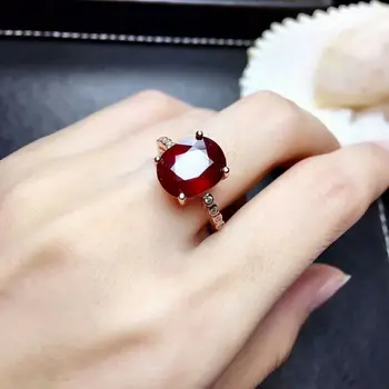[MeiBaPJ Big Natural New Burning Pigeon Blood Ruby Gemstone moda proste pierścień dla kobiet prawdziwe srebro 925 biżuteria