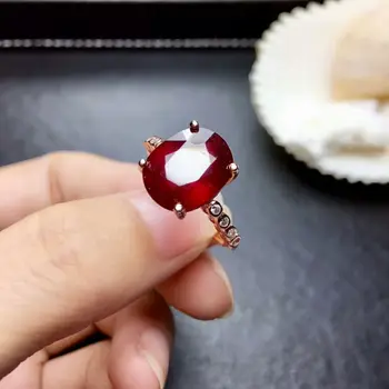 [MeiBaPJ Big Natural New Burning Pigeon Blood Ruby Gemstone moda proste pierścień dla kobiet prawdziwe srebro 925 biżuteria