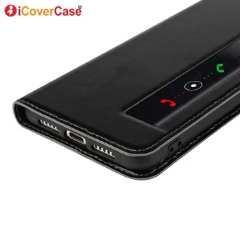 Pokrywa na zawiasach, podstawki do Huawei P20 / P20 Pro Case Window View PU skórzane etui telefonu akcesoria do Huawei P20 Pro Carcasas Hoesjes
