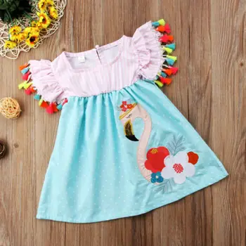 Dziecko dziecko Dzieci Dzieci dziewczyny odzież lato dorywczo sukienka bez rękawów pędzelkiem pasy mini sukienka kochanie Odzież 1-6T