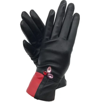 Skórzane rękawiczki 2020 nowe czarne овчинные damskie rękawiczki skórzane zimowe modne rękawiczki ciepłe darmowa wysyłka jazdy skóra comfortab