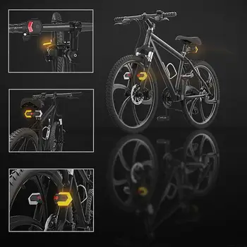 Lampa rowerowa rowerowe kierunkowskazy przednie i tylne światła z inteligentnym bezprzewodowym pilotem zdalnego sterowania lampka kontrolna bezpieczeństwa akcesoria do rowerów
