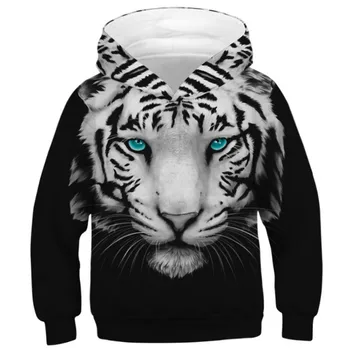 Wilk, Tygrys Lis 3D drukowane chłopcy dziewczynki bluza sportowa damska odzież wierzchnia dzieci z kapturem bluza ubrania dla dzieci sweter topy 5-12 lat