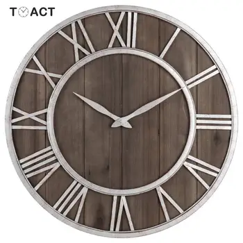 Europejskie Drewniane Zegary Ścienne Metalowe Kwarcowy Drewniany Zegar Ścienny Duży Rozmiar Niemy Salonie Dekoracji W Domu Nowoczesny Design