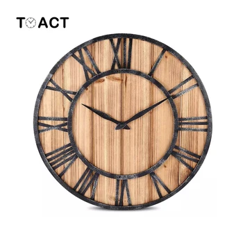 Europejskie Drewniane Zegary Ścienne Metalowe Kwarcowy Drewniany Zegar Ścienny Duży Rozmiar Niemy Salonie Dekoracji W Domu Nowoczesny Design