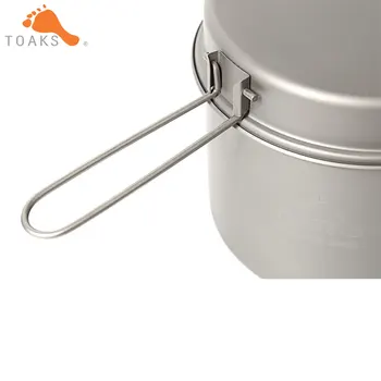 TOAKS CKW-1600 Titanium Outdoor Camping Pan Hiking Cookware Plecakiem Cooking Picnic Bowl Pot Pan Set with handle Folded
