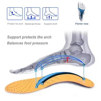 2 pary wysokiej jakości skórzanych ortopedycznych wkładek do obuwia na płaskiej podpory sklepienia stopy 25 mm ortopedyczne silikonowe wkładki dla mężczyzn i kobiet