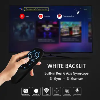 G10S Pro Voice Control Air Mouse with Gyro Sensing Mini Wireless Smart Remote Backlit For Android tv box PC