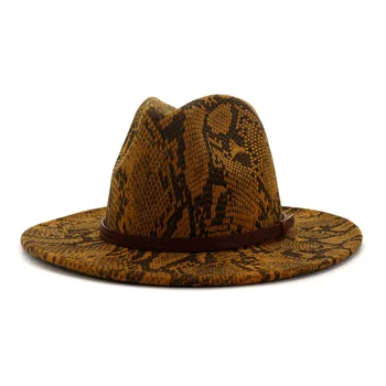 2020 nowy projekt wężowej skóry dekoracyjny wzór damska męska czapka modna jazzowa Kapelusz kowbojski kościelna kapelusz i czapki