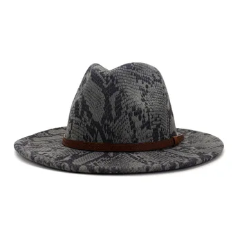 2020 nowy projekt wężowej skóry dekoracyjny wzór damska męska czapka modna jazzowa Kapelusz kowbojski kościelna kapelusz i czapki
