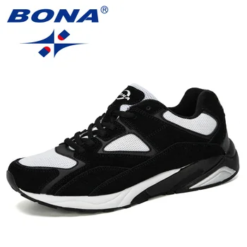 BONA 2019 nowe markowe buty do biegania męskie oddychające красовки buty man super lekkie obuwie męskie Tenis Masculino wypoczynek buty