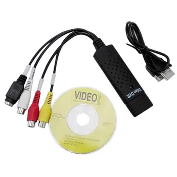USB 2.0 Video Capture Card Converter PC Adapter TV Audio DVD DVR VHS wysokiej jakości czarny